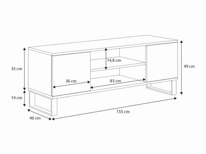 TV stolek FOCUS 155 cm – dub Craft zlatý, loftový styl