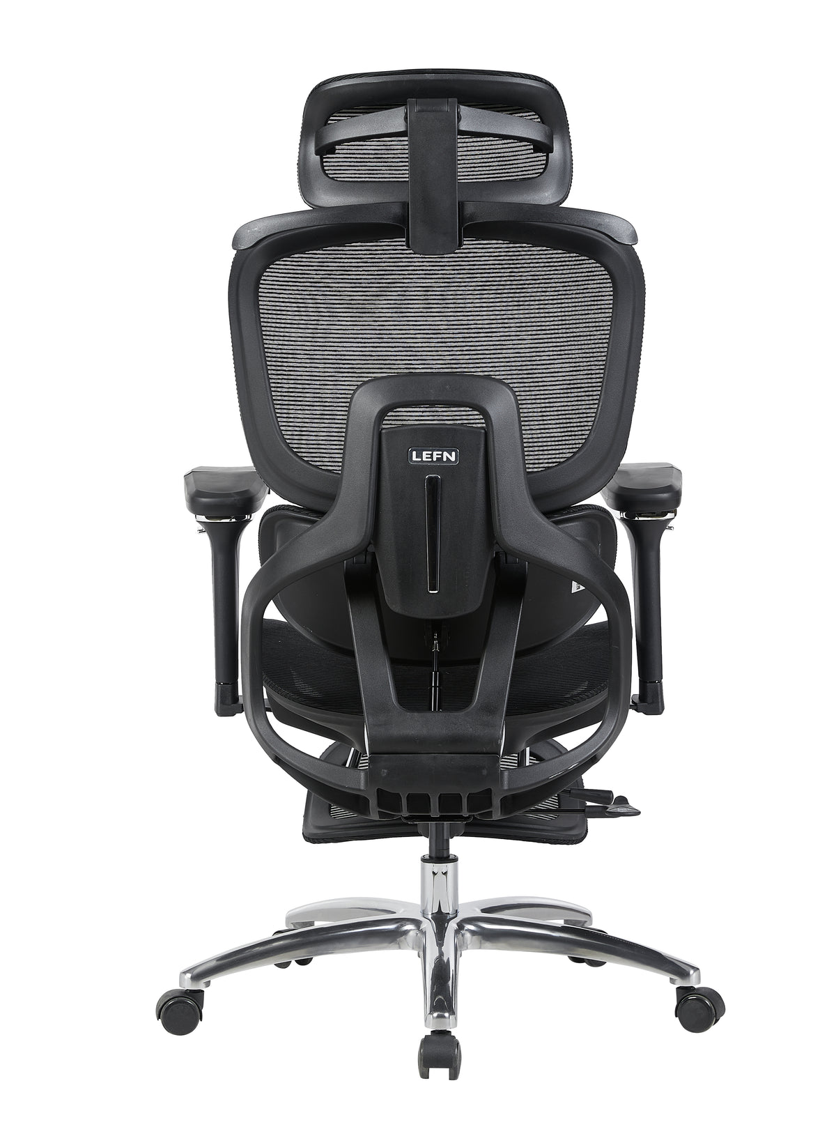 Ergonomická židle AirFlow Pro černá – pohled zezadu na síťové opěradlo a opěrku hlavy