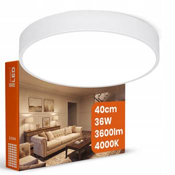Bílé kulaté stropní LED svítidlo 36 W, 3600 lm, 4000 K, 40 cm – neutrální bílá