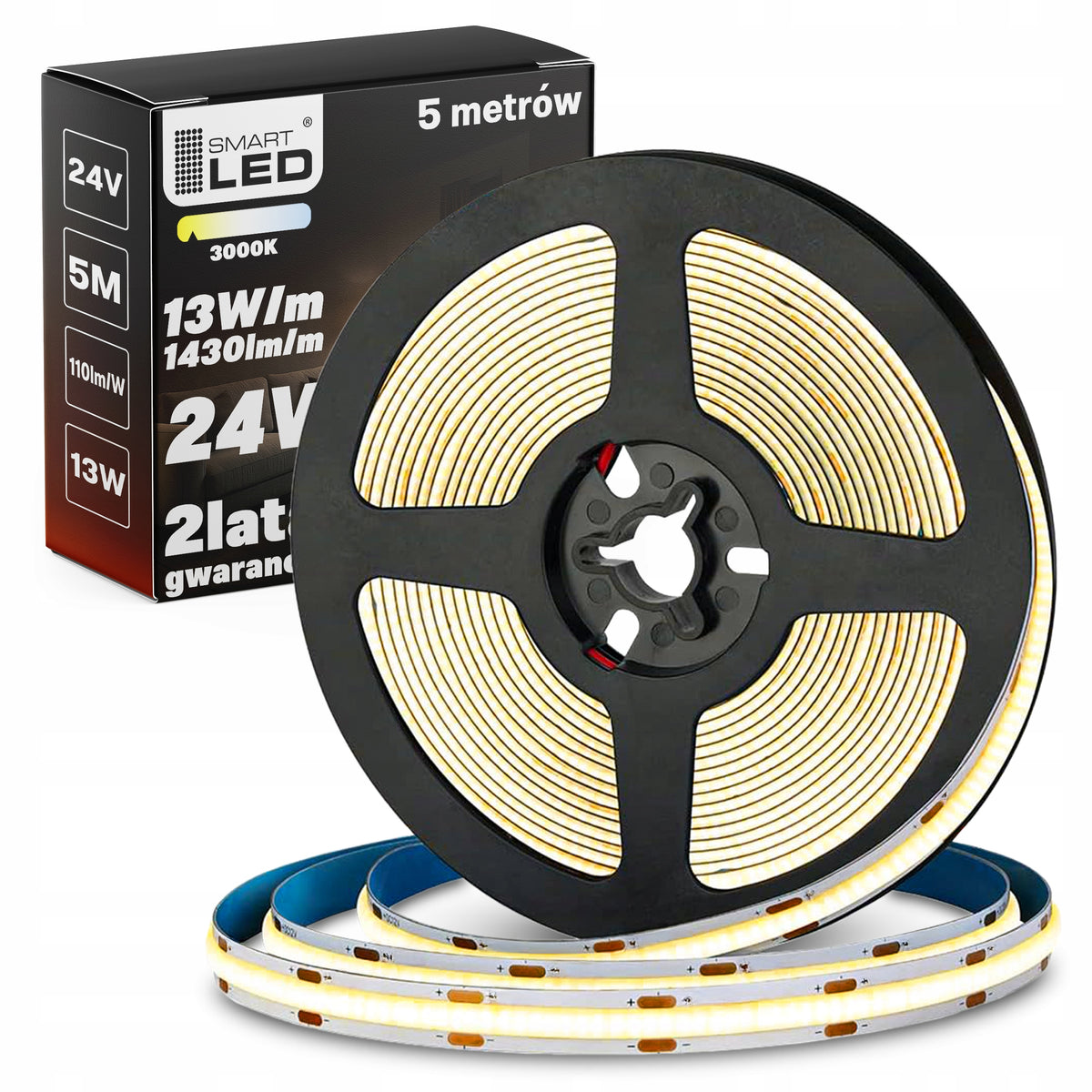 LED pásek 24 V, 65 W, 7150 lm, 5 m – teplá bílá