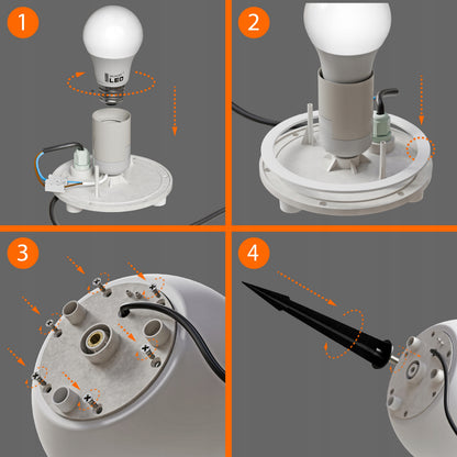Bílé solární zápichové svítidlo E27 230 V, 20 cm, IP65