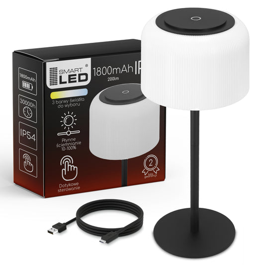 LED stolní lampa, s dotykovým ovládáním, stmívatelná, 3 režimy barvy světla