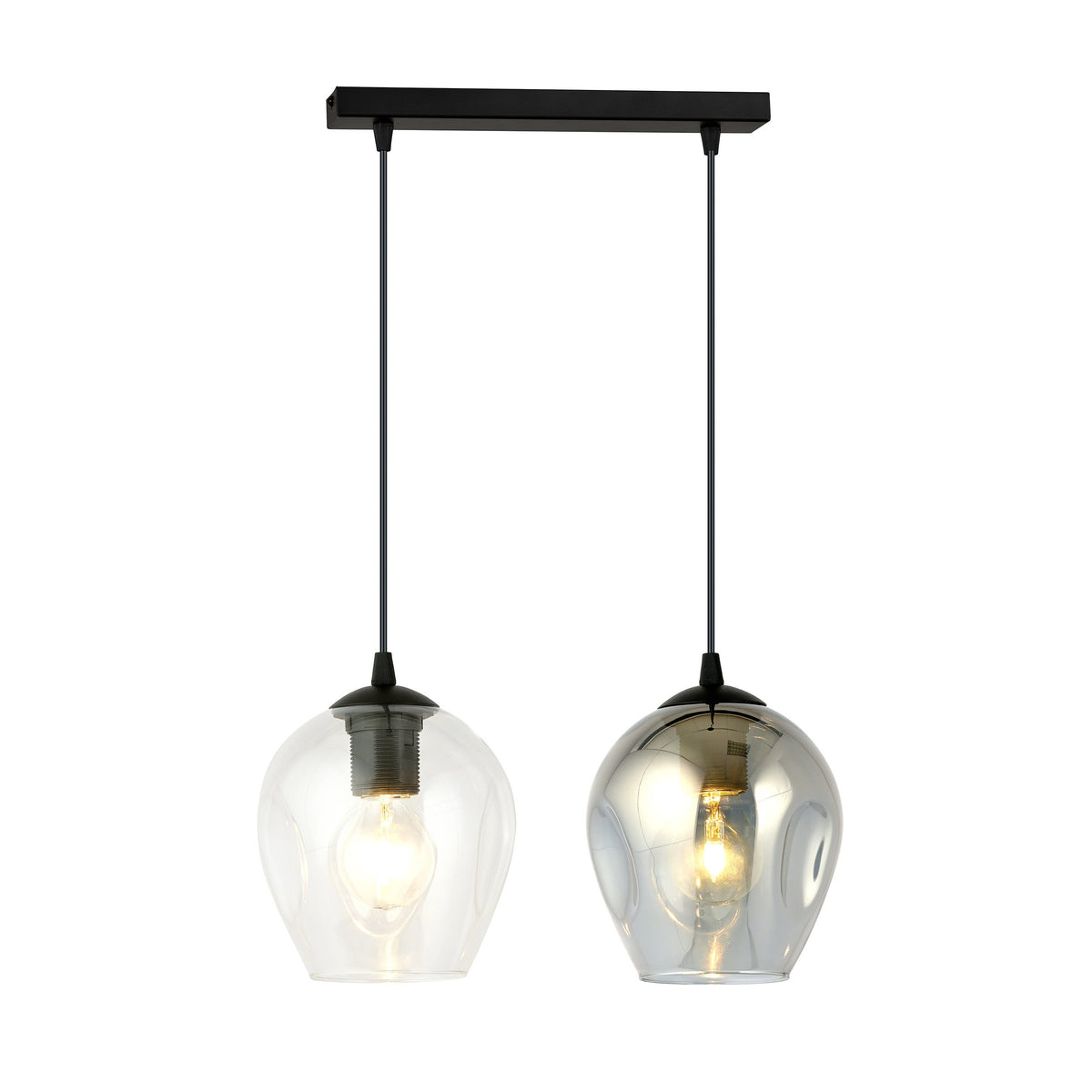 Závěsné svítidlo ISTAR 2 – černé, čiré / grafitové sklo