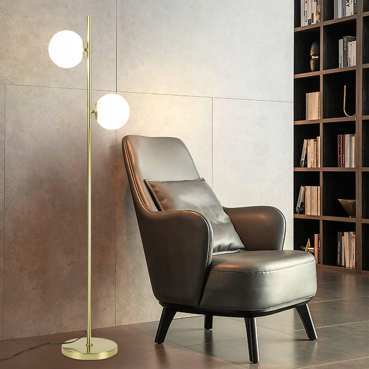 Zlatá stojací lampa G9