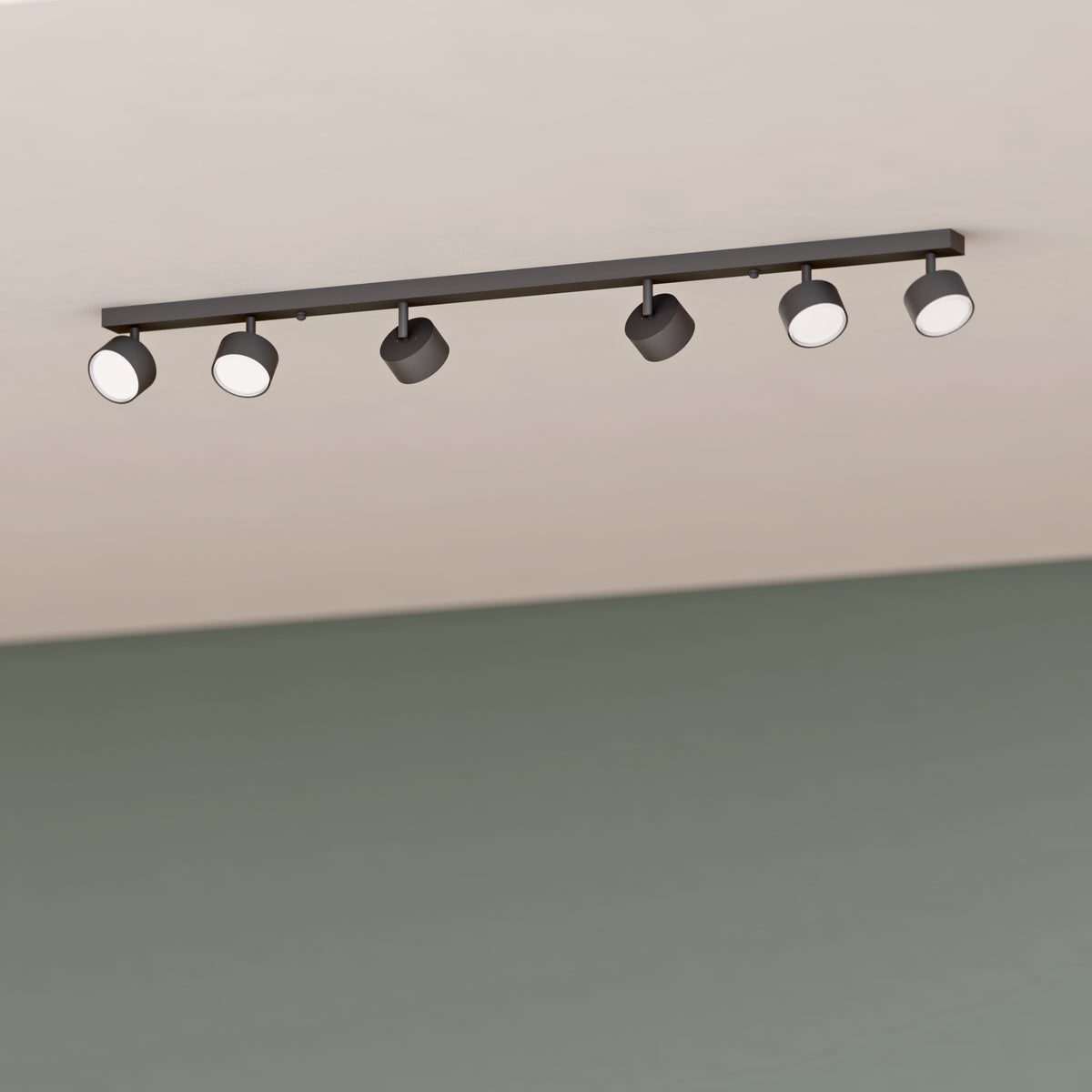 Černé přisazené bodové svítidlo GX53 120 cm, nastavitelné