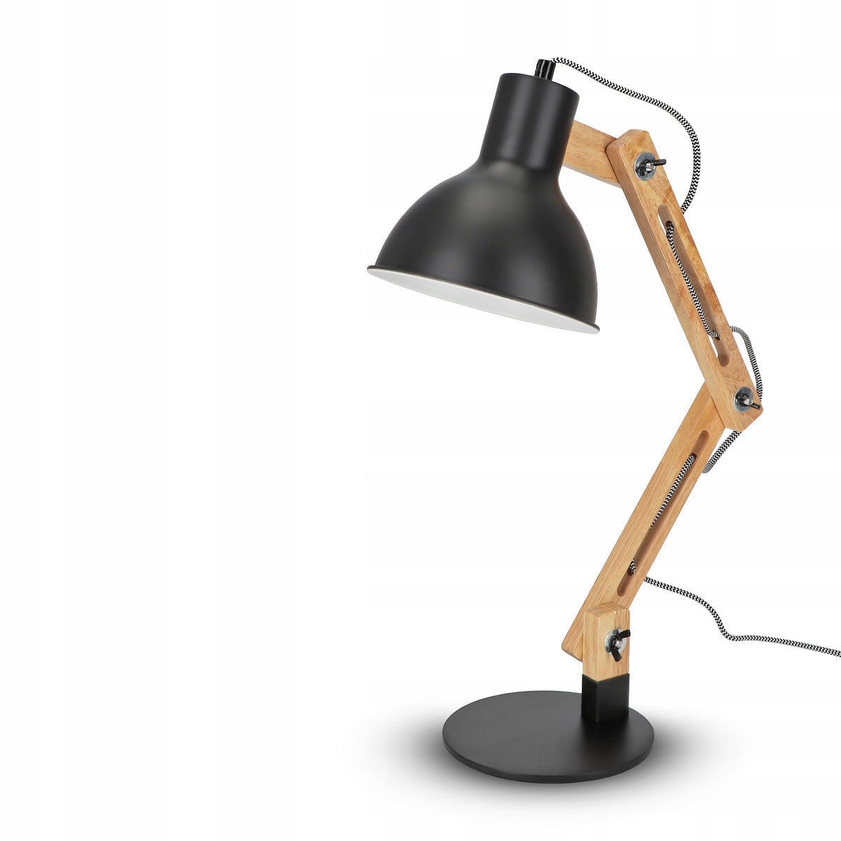 Černá stolní lampa E27 230 V, nastavitelná