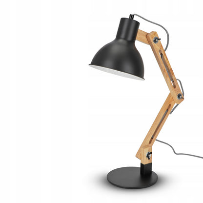 Černá stolní lampa E27 230 V, nastavitelná