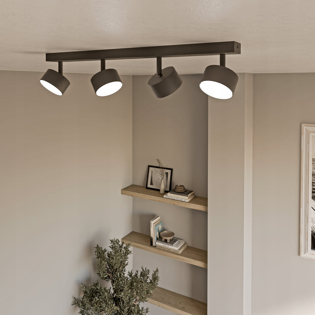 Černé přisazené bodové svítidlo GX53 60 cm, nastavitelné