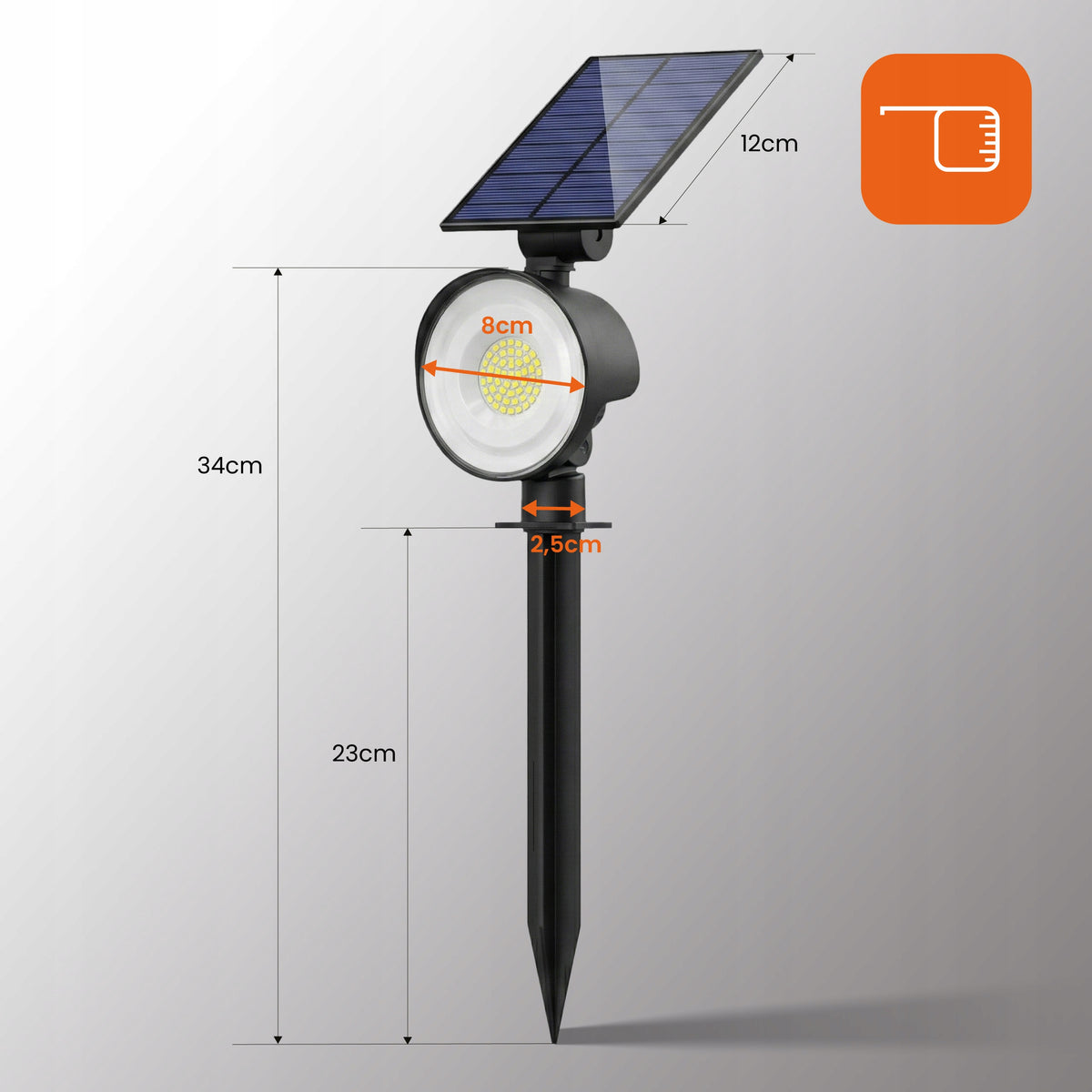 LED solární zápichové svítidlo