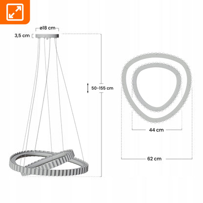 Bílé LED závěsné svítidlo 84 W – teplá bílá