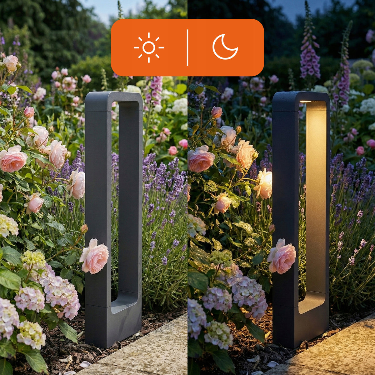 Černý venkovní osvětlovací sloupek 230 V, 60 cm, IP44