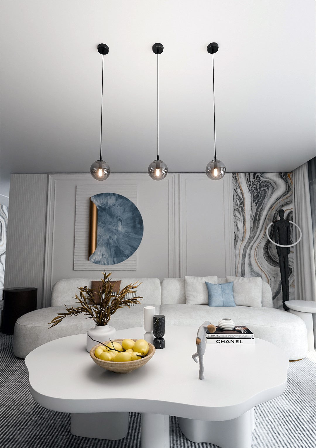 Závěsné svítidlo COSMO 1 – černé, grafitové sklo