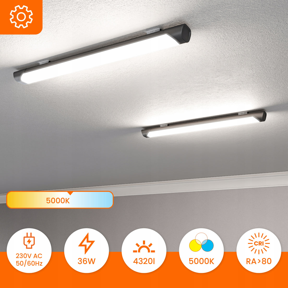 Stropní LED svítidlo 36 W, 4320 lm, 60 cm