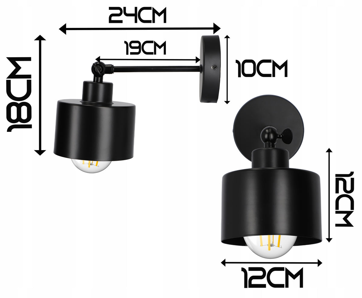 Černé LED nástěnné svítidlo, nastavitelné