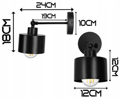 Černé LED nástěnné svítidlo, nastavitelné