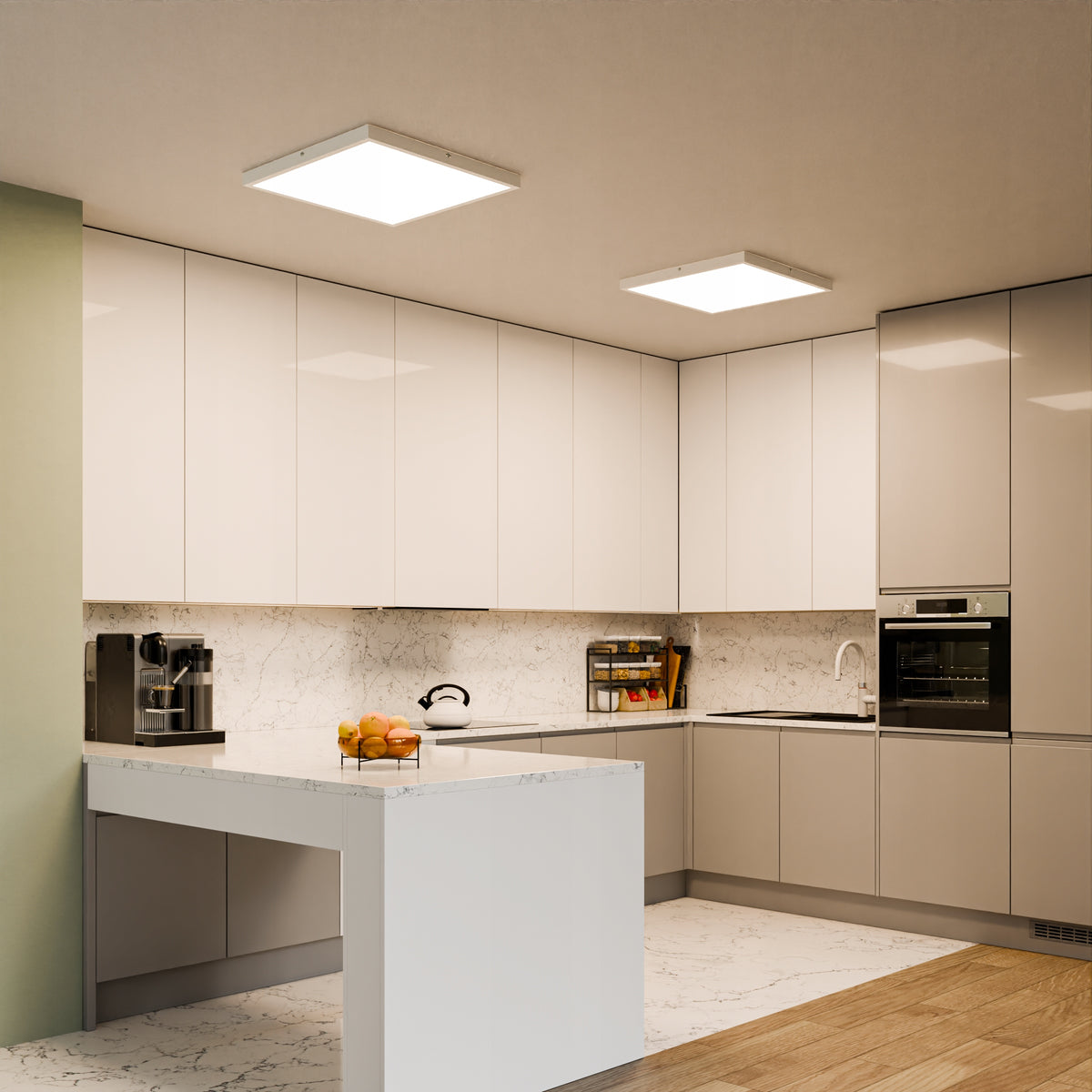 Bílé stropní LED svítidlo 32 W, 3520 lm, 4000 K, 40 × 40 cm