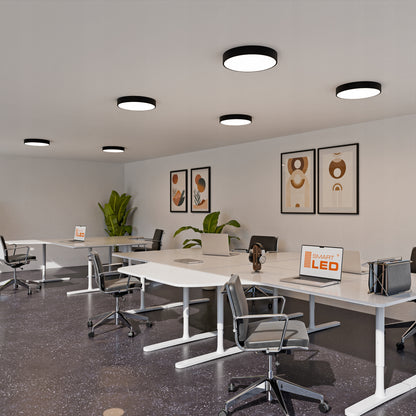 Černé stropní LED svítidlo 36 W, 3600 lm, 4000 K, 40 cm