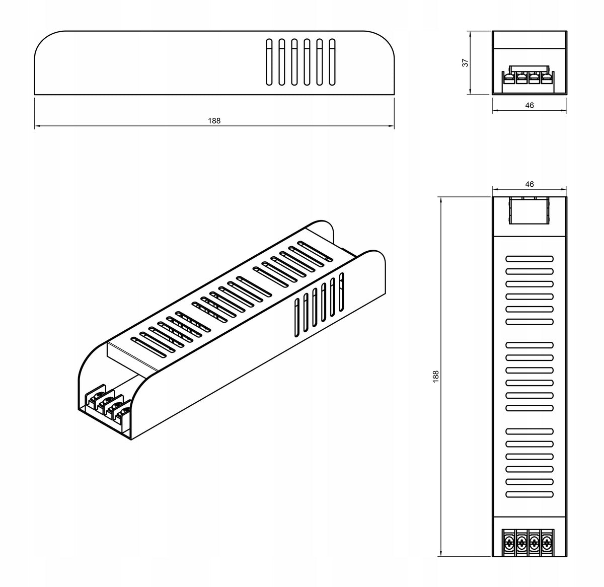 LED napájecí zdroj 12 V, 120 W
