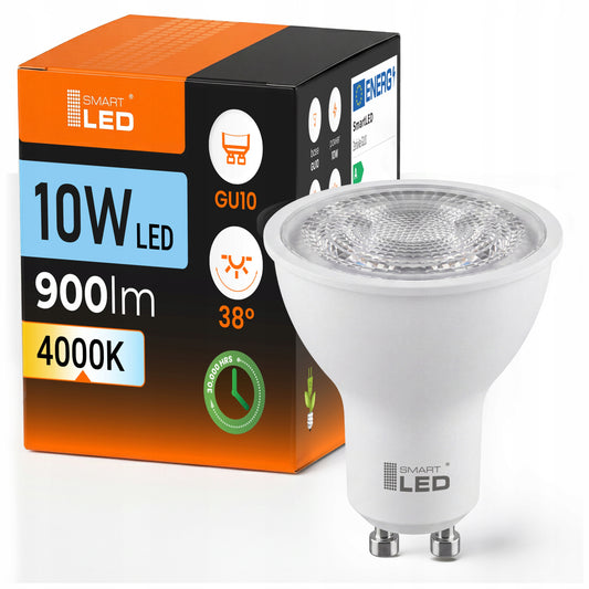 Bílá LED žárovka GU10 10 W, 900 lm, 3000 K – neutrální bílá