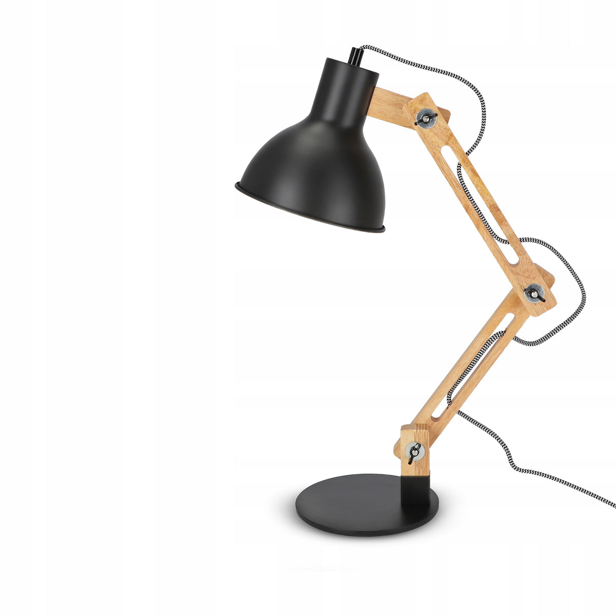 Černá stolní lampa E27 230 V, nastavitelná