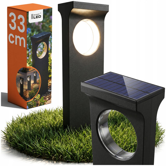 Černé LED solární zápichové svítidlo, IP65
