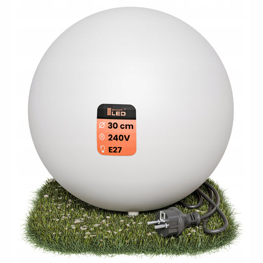 Bílé solární zápichové svítidlo E27 230 V, 30 cm, IP65