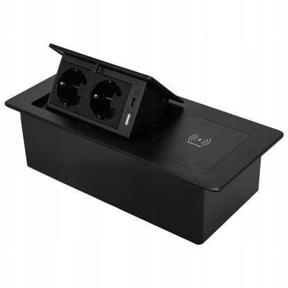 Zápustná stolní zásuvka 230 V, USB