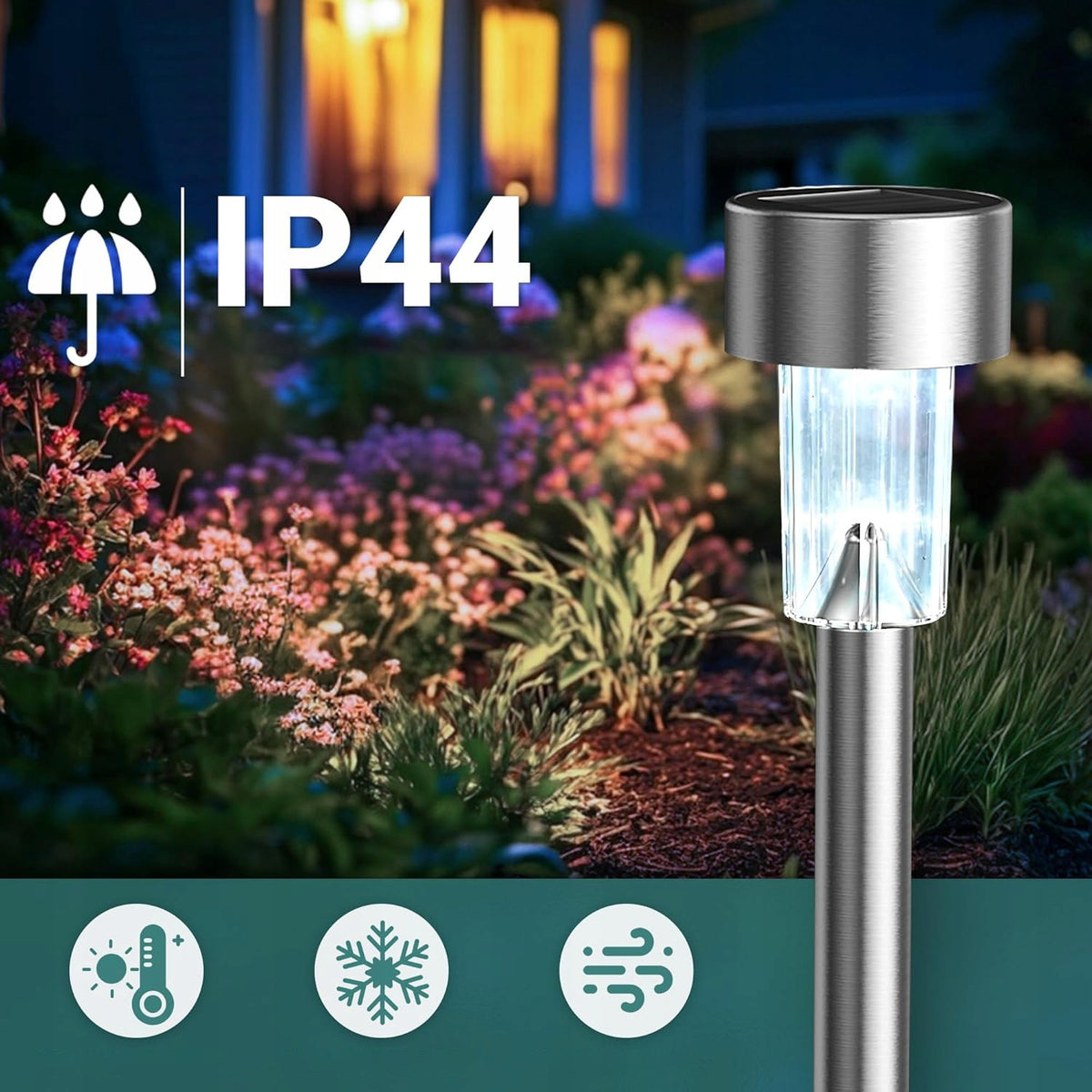 LED solární zápichové svítidlo 30 cm, IP44