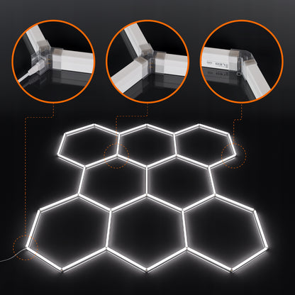 LED HEXAGON osvětlení do garáže 313 × 298 cm