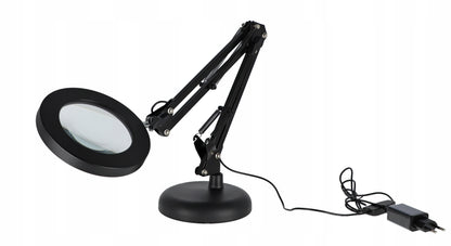 LED stolní lampa, stmívatelná, s lupou