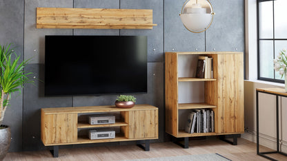 TV stolek FOCUS 155 cm – dub Craft zlatý, loftový styl