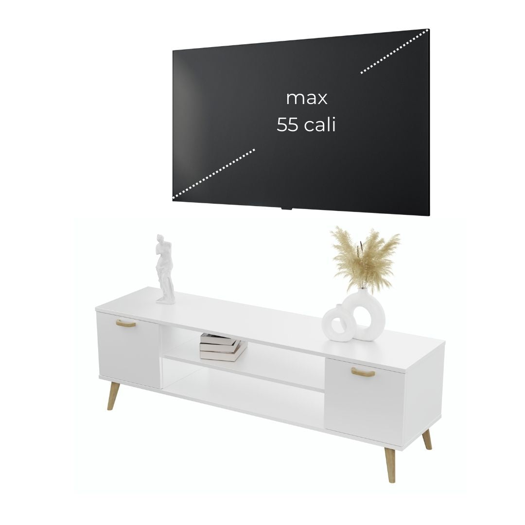 TV stolek FOCUS 155 cm – bílá, skandinávský styl