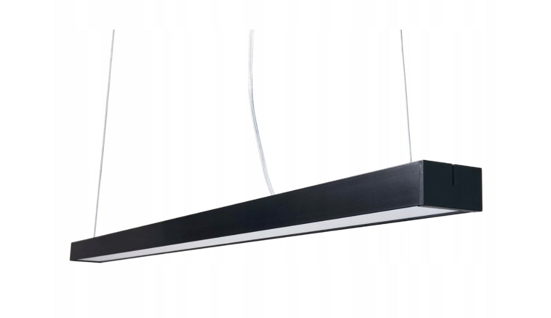 Černé kancelářské závěsné LED svítidlo 60 W, 2 m