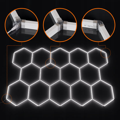 LED HEXAGON osvětlení do garáže 522 × 298 cm