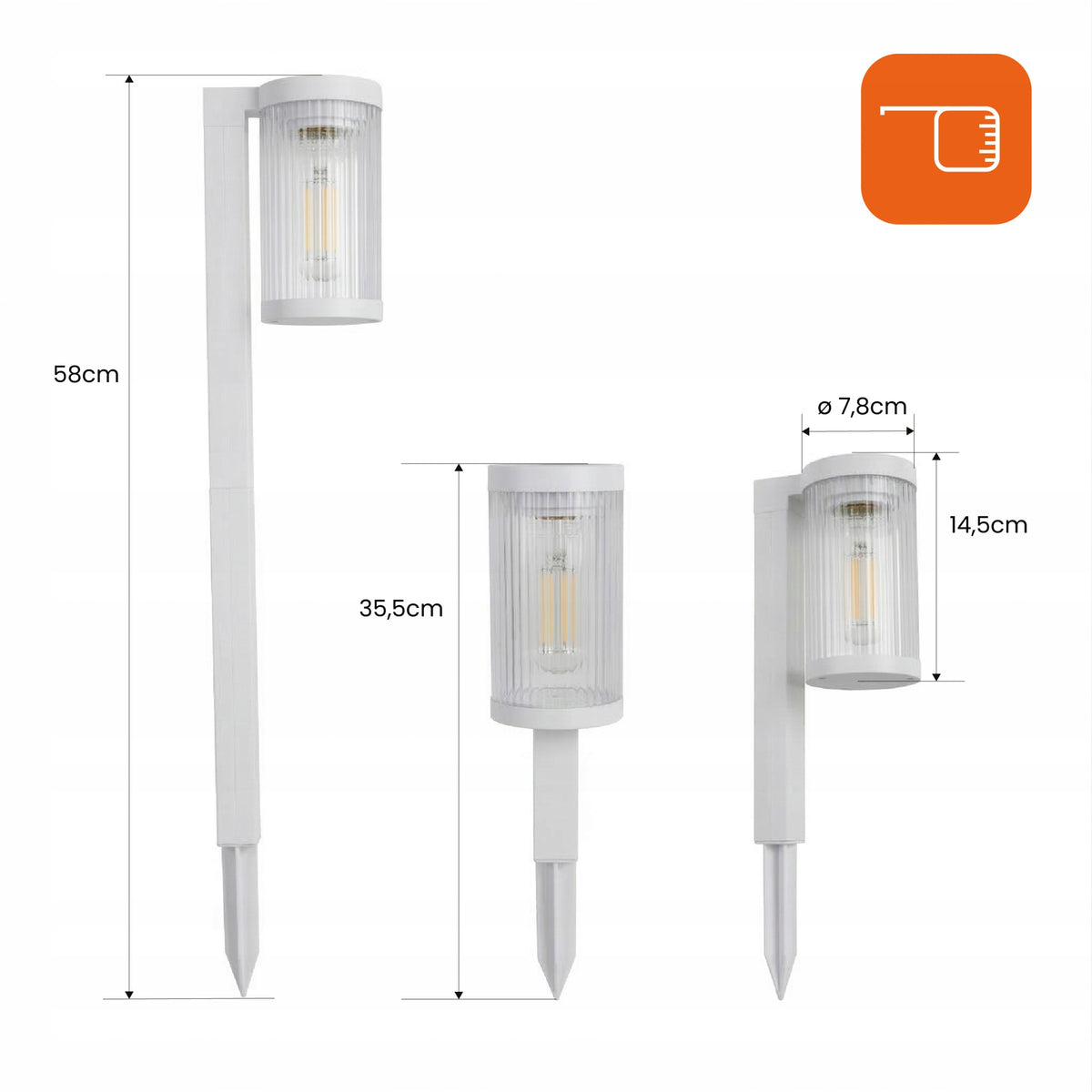 Sada 2 ks: lED solární zápichové svítidlo