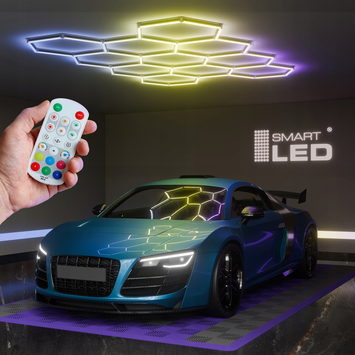 LED HEXAGON osvětlení do garáže 276 W