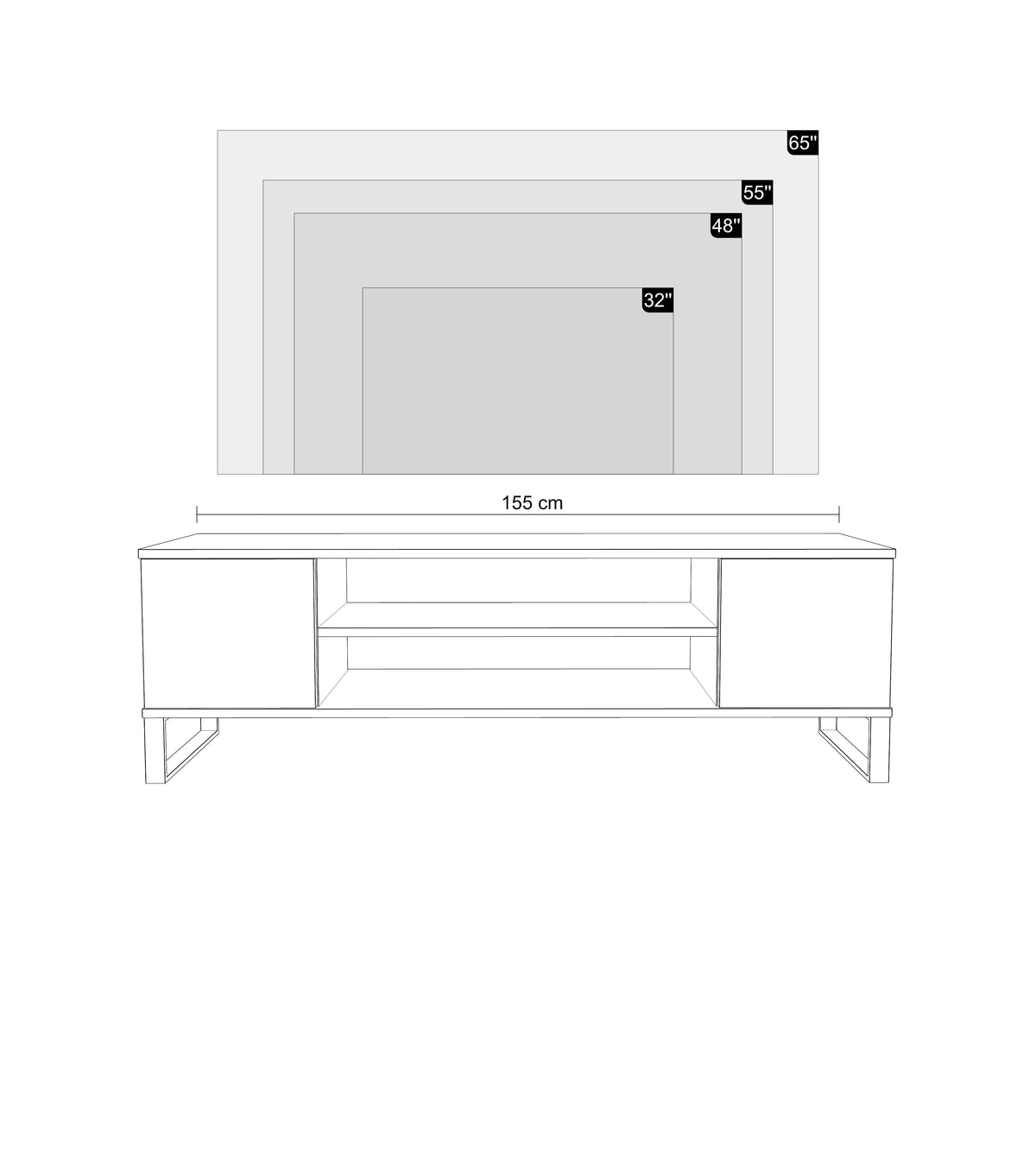 TV stolek FOCUS 155 cm – dub Craft zlatý, loftový styl, lamelový dekor