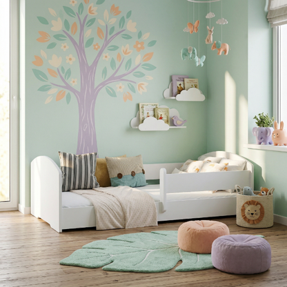 Montessori dětská postel LEO 160 × 80 cm s ochrannou zábranou