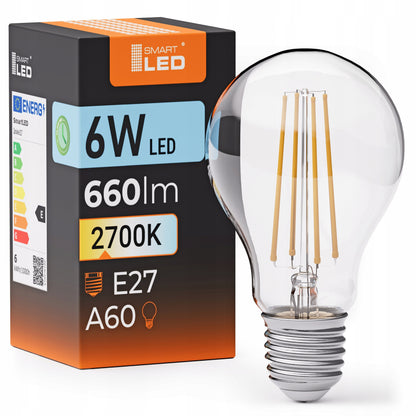 LED žárovka E27 6 W, 660 lm, 2700 K – teplá bílá