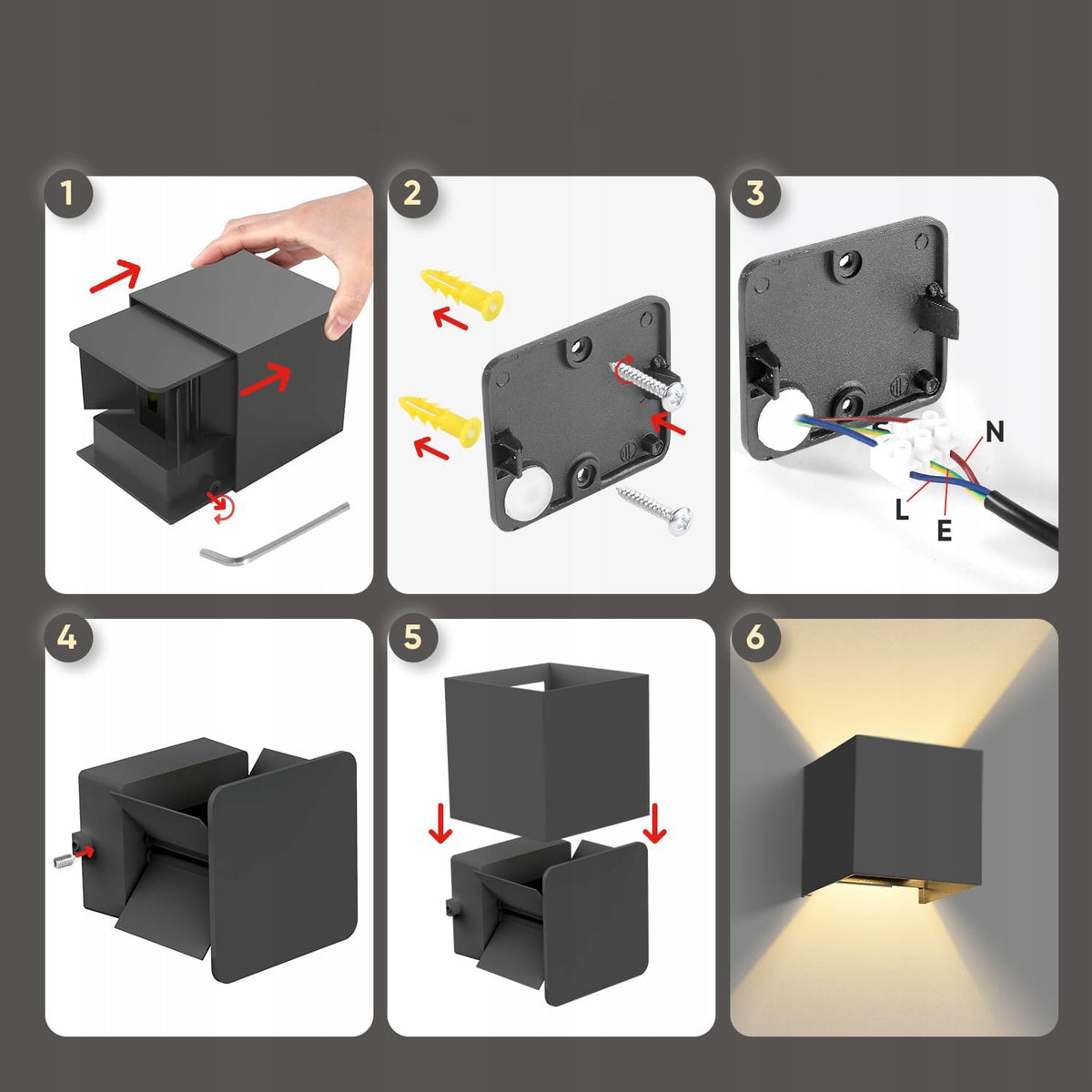 LED fasádní svítidlo 6 W, IP54