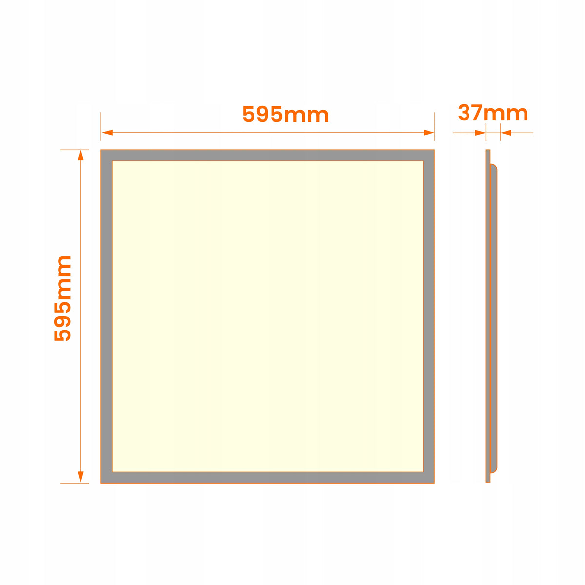Bílé stropní LED svítidlo 48 W, 5760 lm, 4000 K, 60 × 60 cm