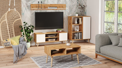 TV stolek FOCUS 155 cm – dub Craft zlatý / bílá