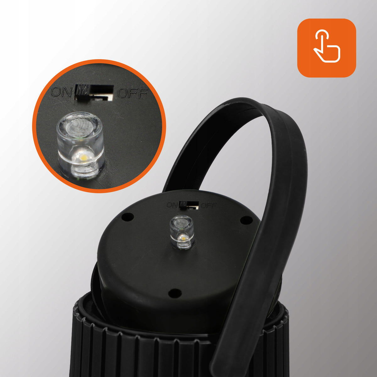 Černý solární LED lampion 3000 K, 33 × 20 cm, IP44
