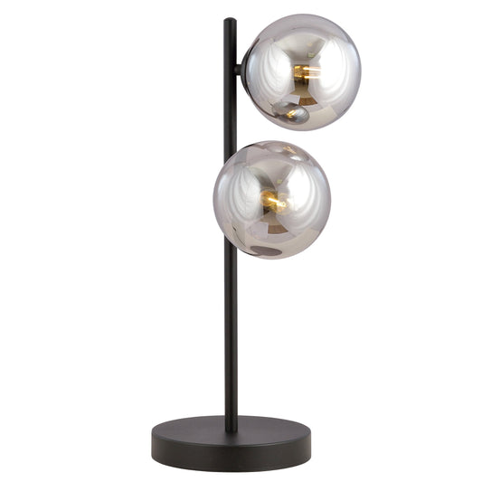 Stolní lampa ROSSI LN2 – černá, grafitové sklo