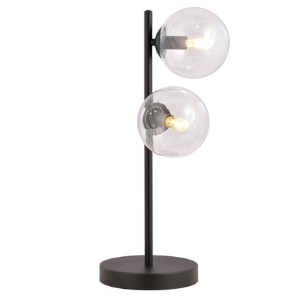 Stolní lampa ROSSI LN2 – černá, čiré sklo