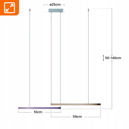 Bílé LED závěsné svítidlo 80 W – teplá bílá