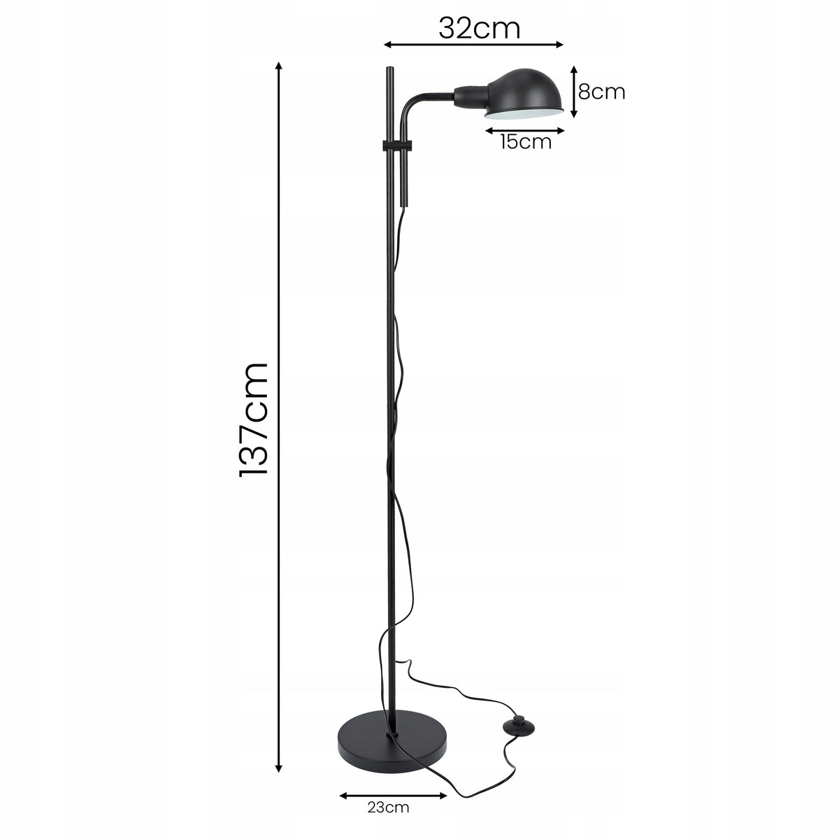 Stojací lampa E27 137 cm