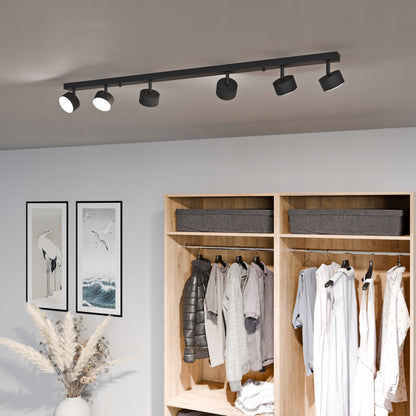 Černé přisazené bodové svítidlo GX53 120 cm, nastavitelné