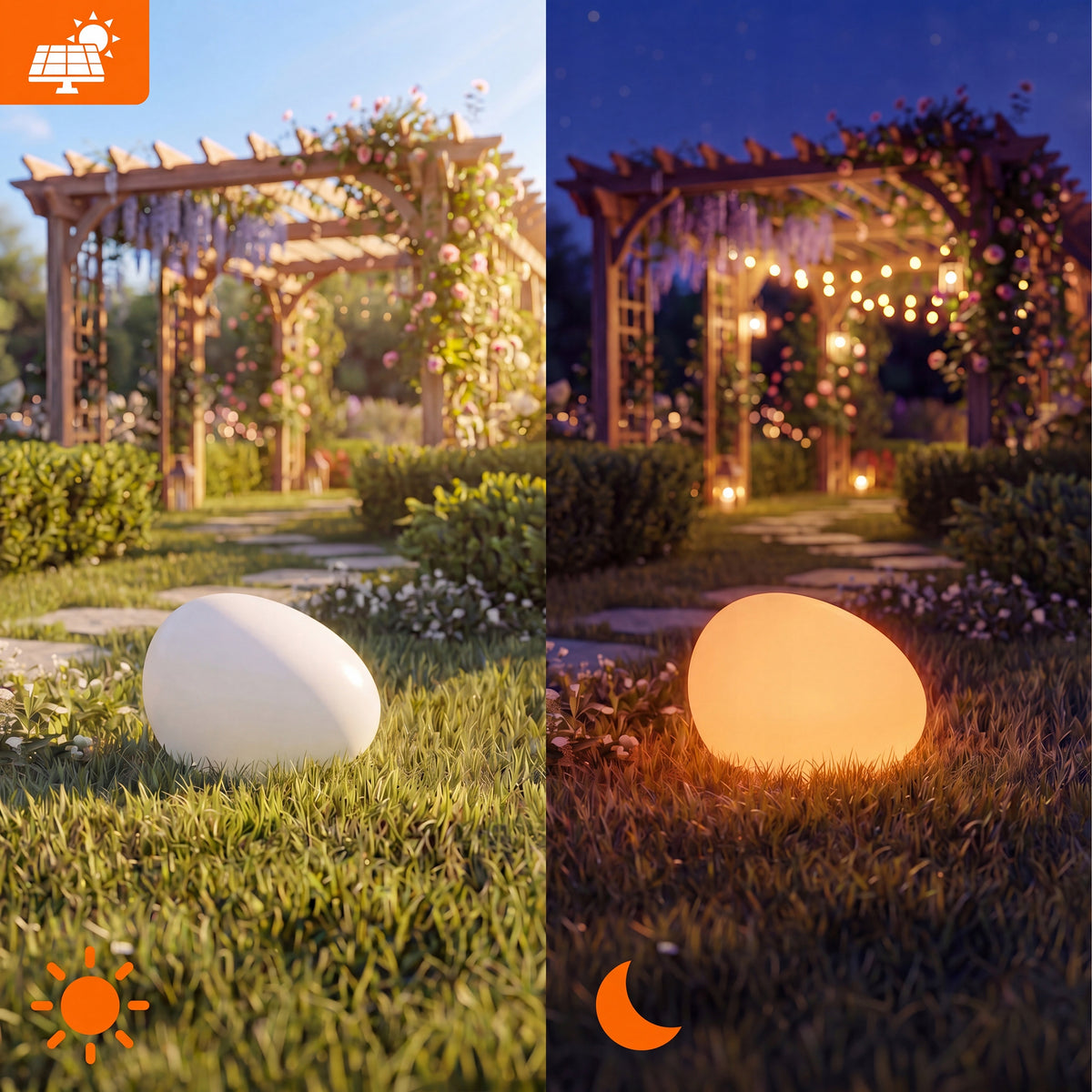 Bílé LED solární zápichové svítidlo 32 cm