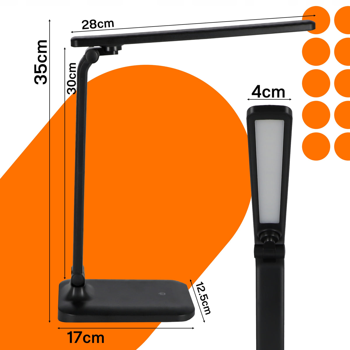 LED stolní lampa 5 W, s dotykovým ovládáním, USB